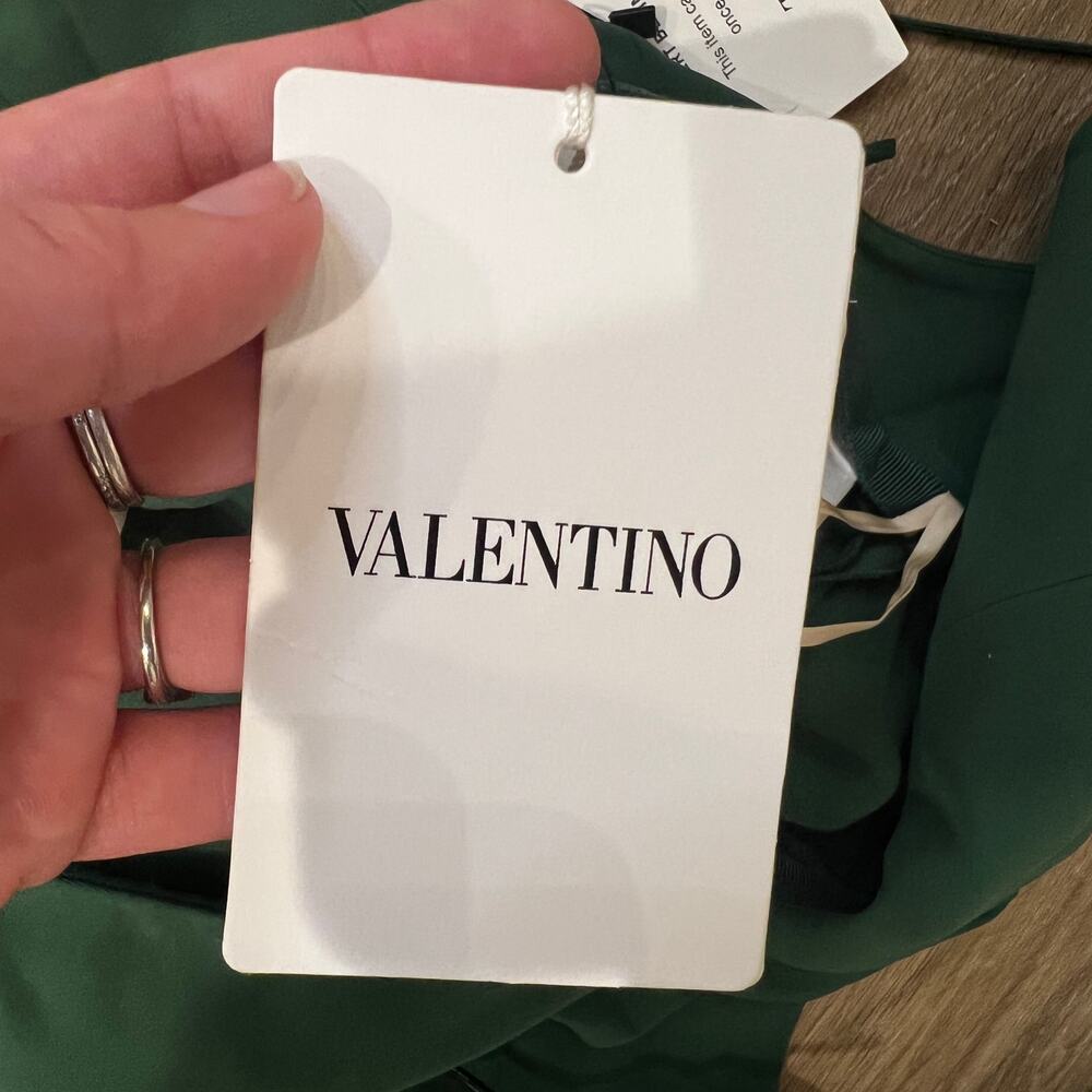 VALENTINO Women's Silk-Crepe Maxi Dress Size IT42/US6 In Emerald - Picture 11 of 14